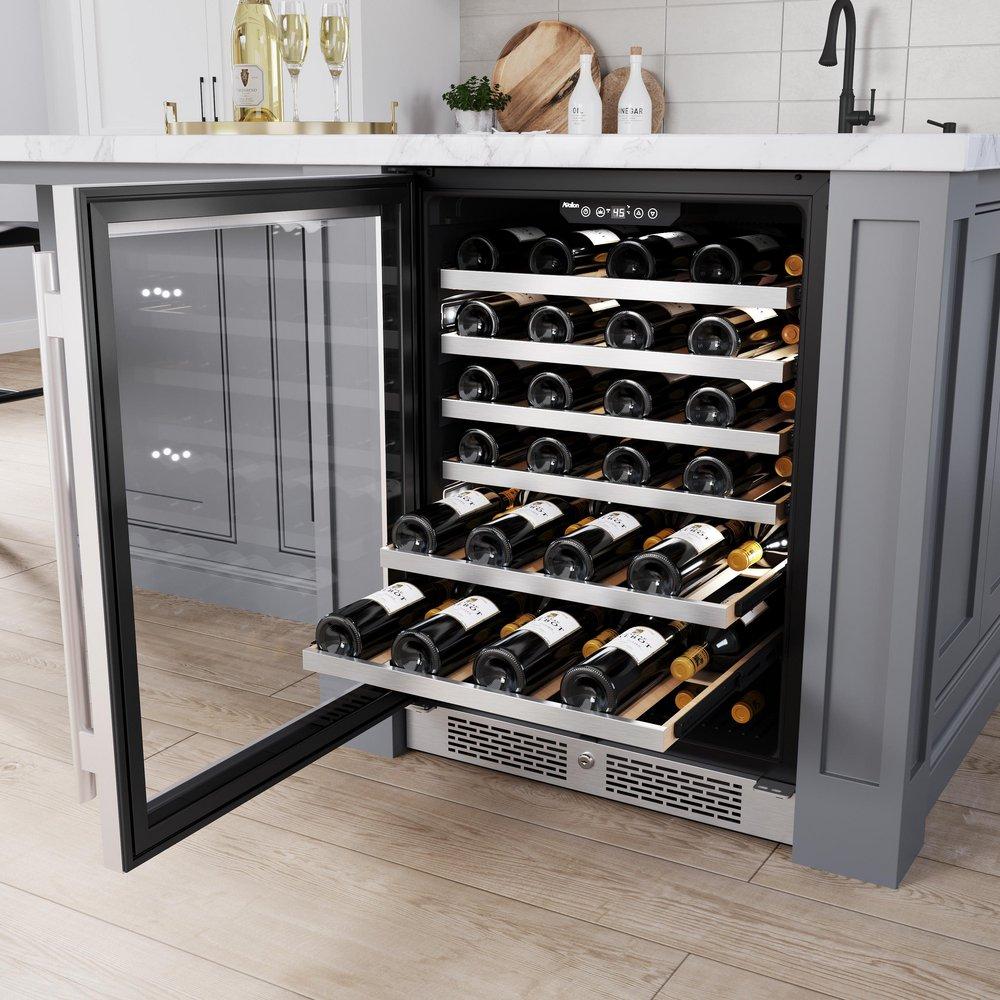 Avallon Stainless Steel 23-7/16 in. Built-in Wine Cooler in Stainless Steel 