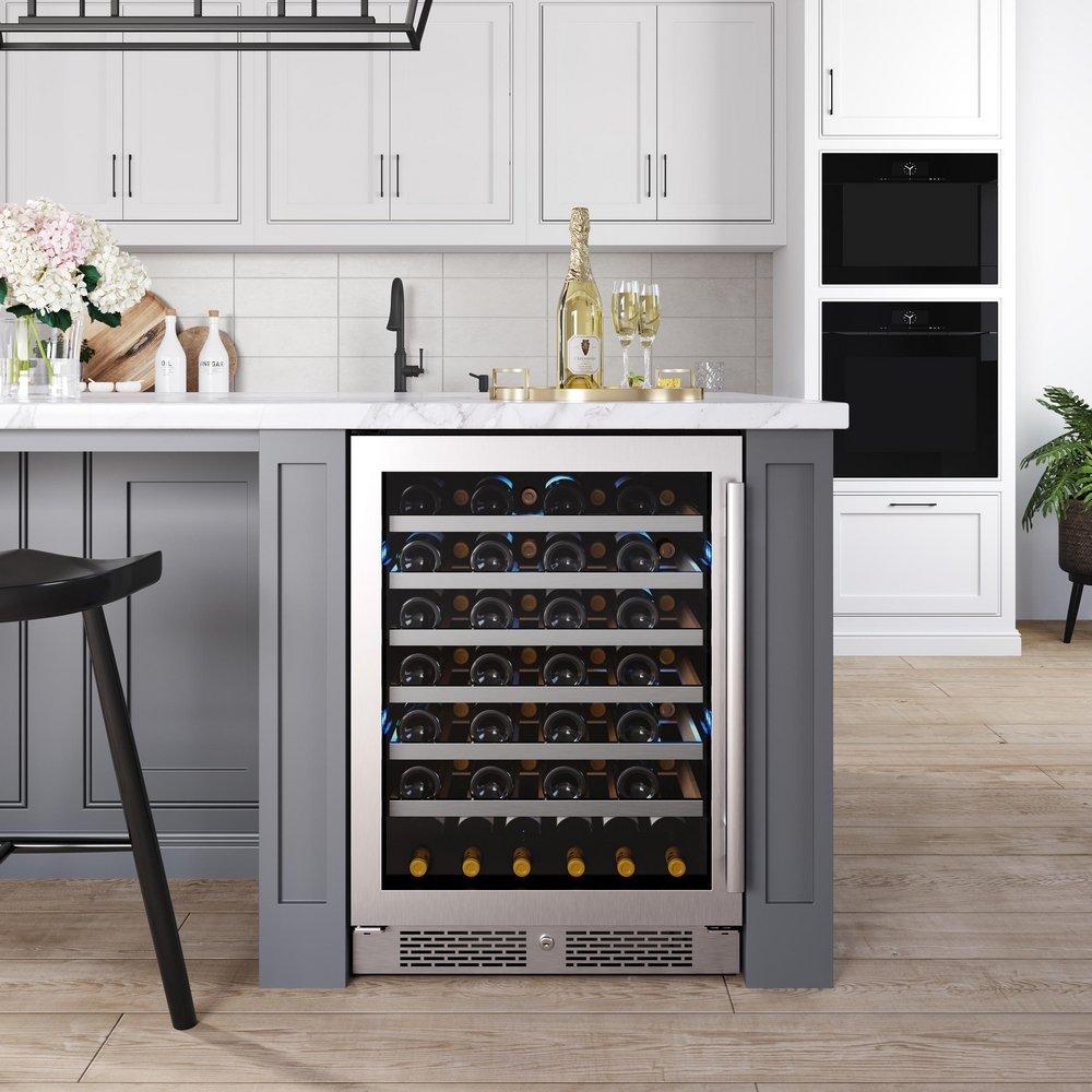 Avallon Stainless Steel 23-7/16 in. Built-in Wine Cooler in Stainless Steel 