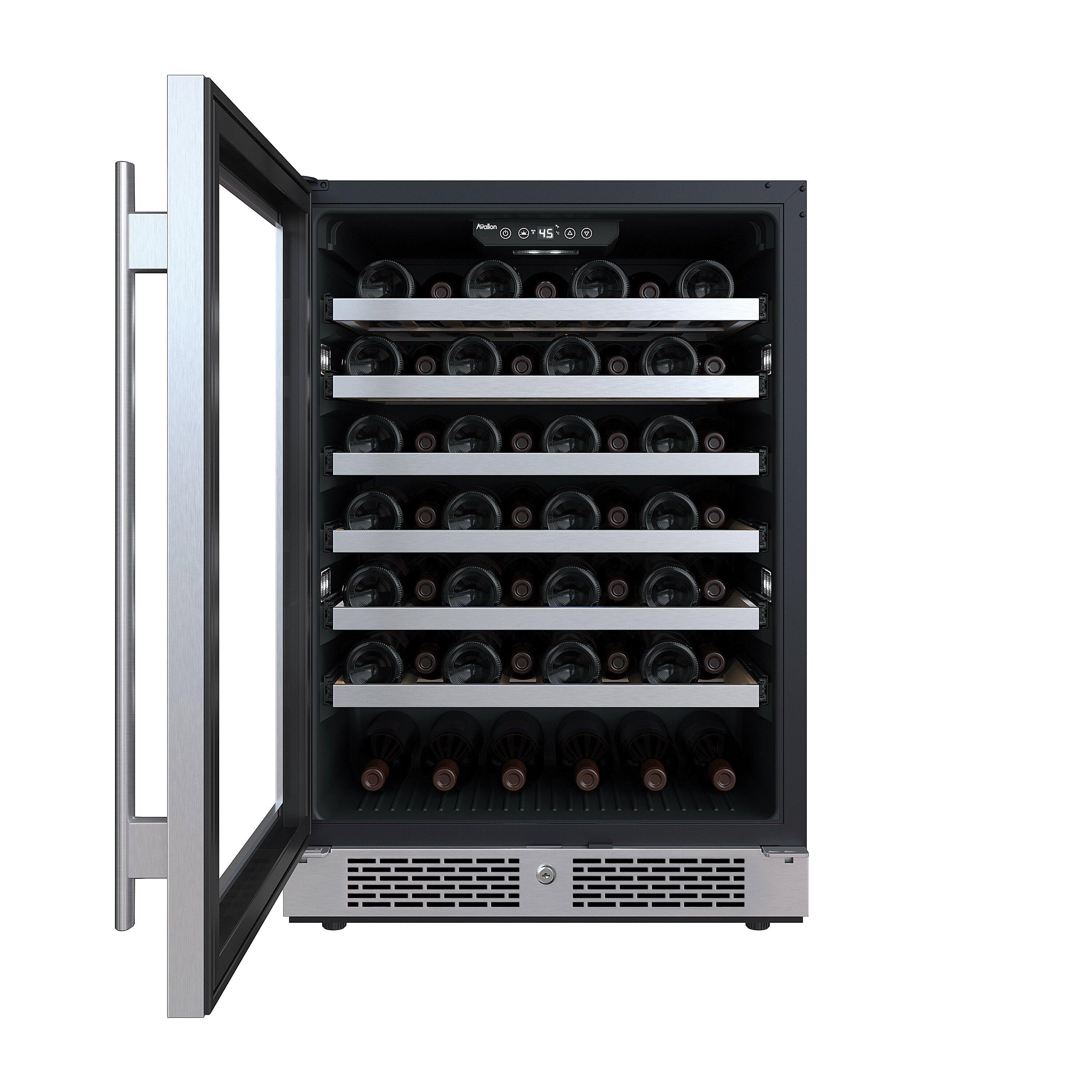 Avallon Stainless Steel 23-7/16 in. Built-in Wine Cooler in Stainless Steel 