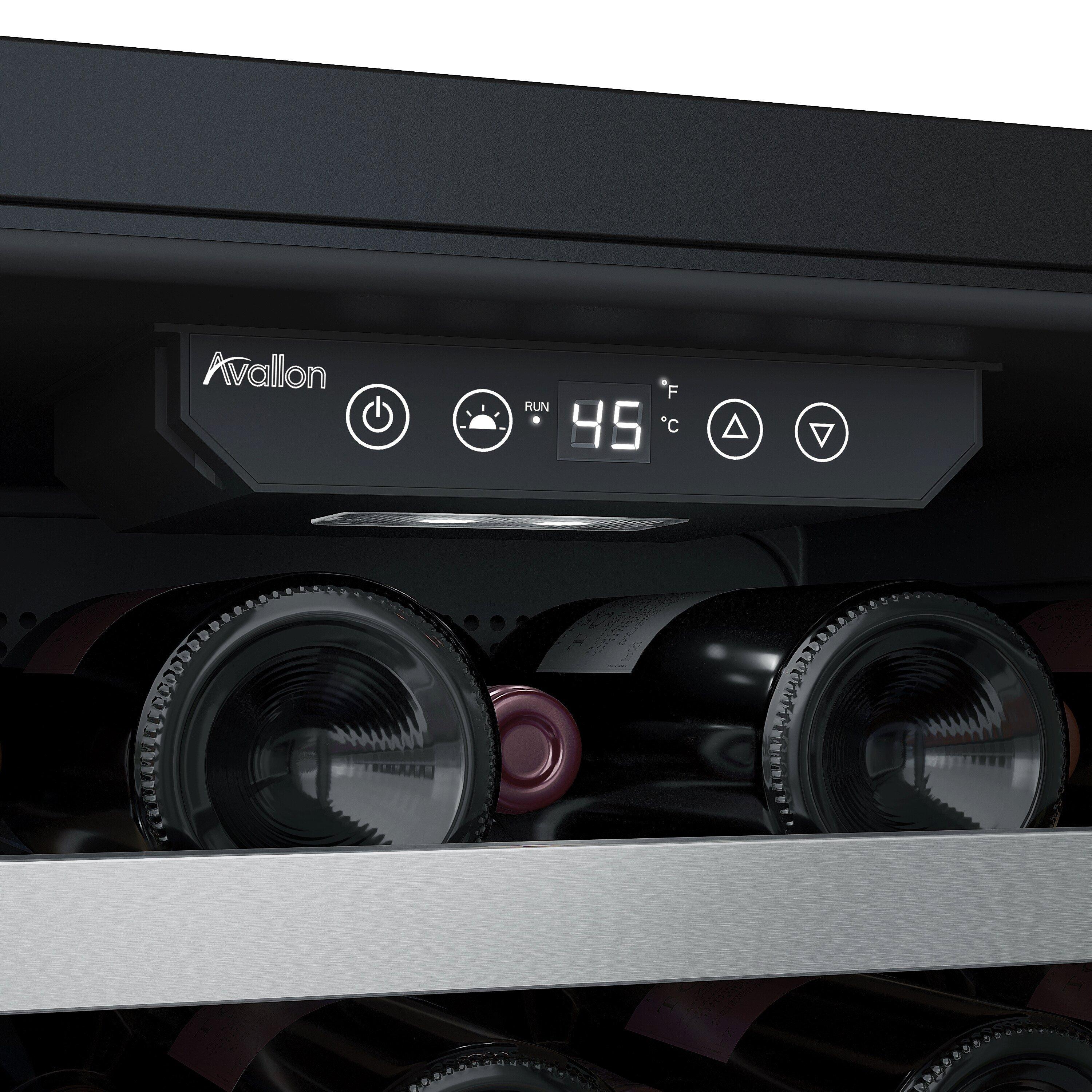 Avallon Stainless Steel 23-7/16 in. Built-in Wine Cooler in Stainless Steel 