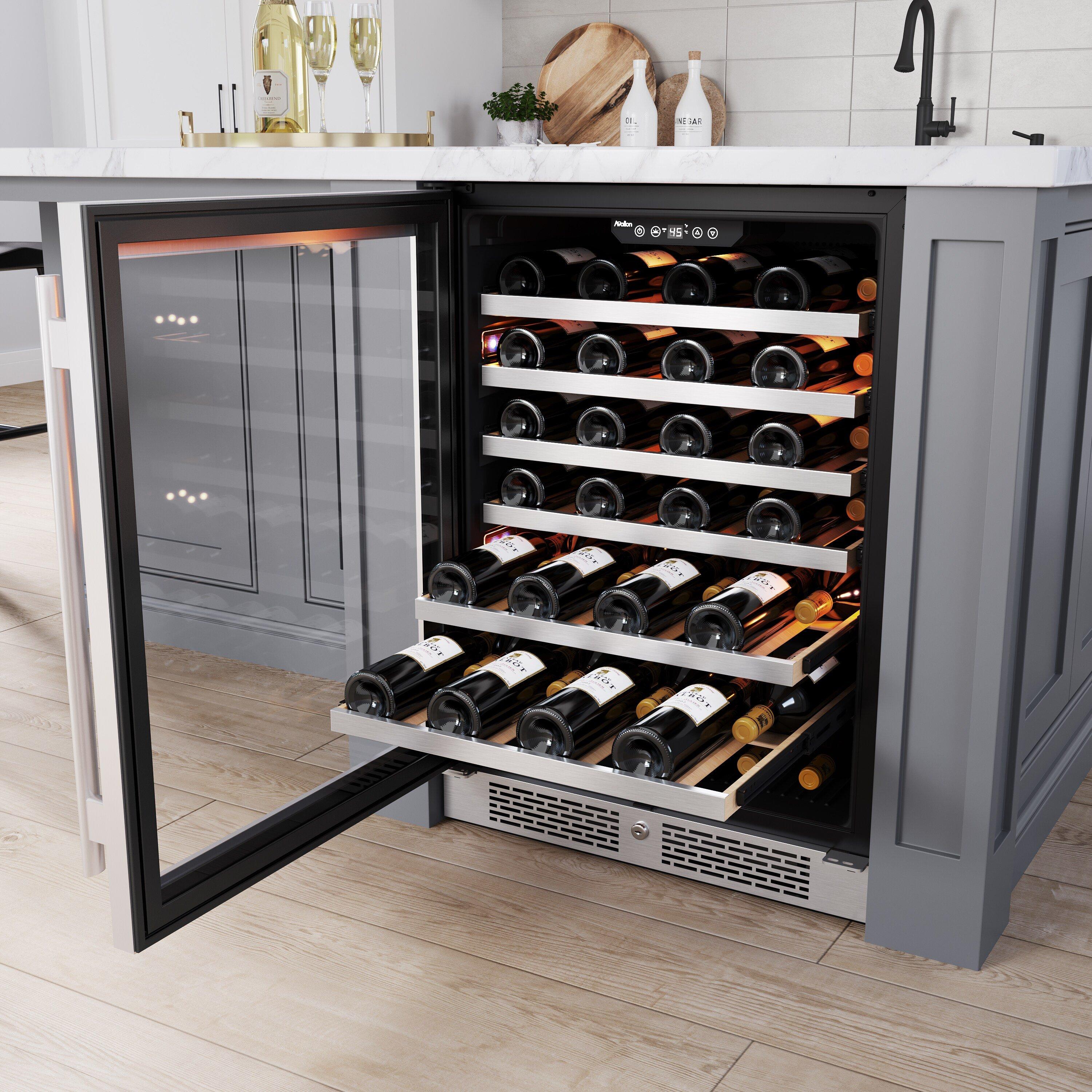 Avallon Stainless Steel 23-7/16 in. Built-in Wine Cooler in Stainless Steel 