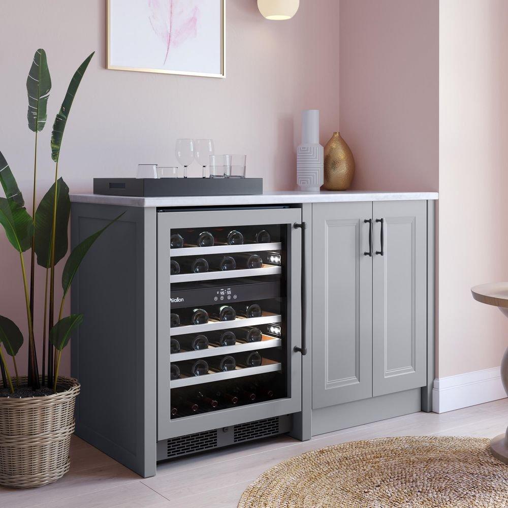 Avallon Stainless Steel 24 in. Built-in Dual Zone Left Hand Wine Cooler 