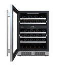 Avallon Stainless Steel 24 in. Built-in Dual Zone Left Hand Wine Cooler 