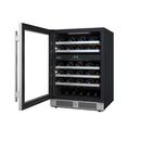 Avallon Stainless Steel 24 in. Built-in Dual Zone Left Hand Wine Cooler 