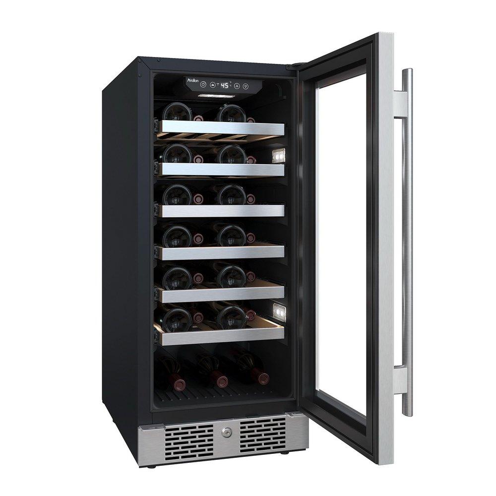 Avallon Stainless Steel 15 in. Built-in Single Zone Wine Cooler 