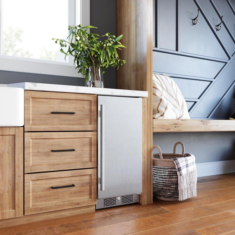 Avallon Stainless Steel 15 in. 3.3 cf Undercounter Refrigerator 