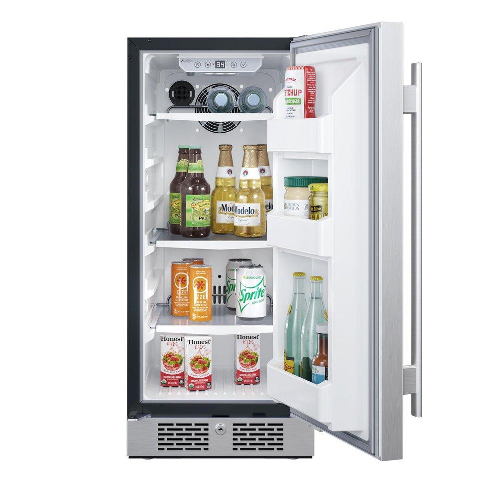 Avallon Stainless Steel 15 in. 3.3 cf Undercounter Refrigerator 