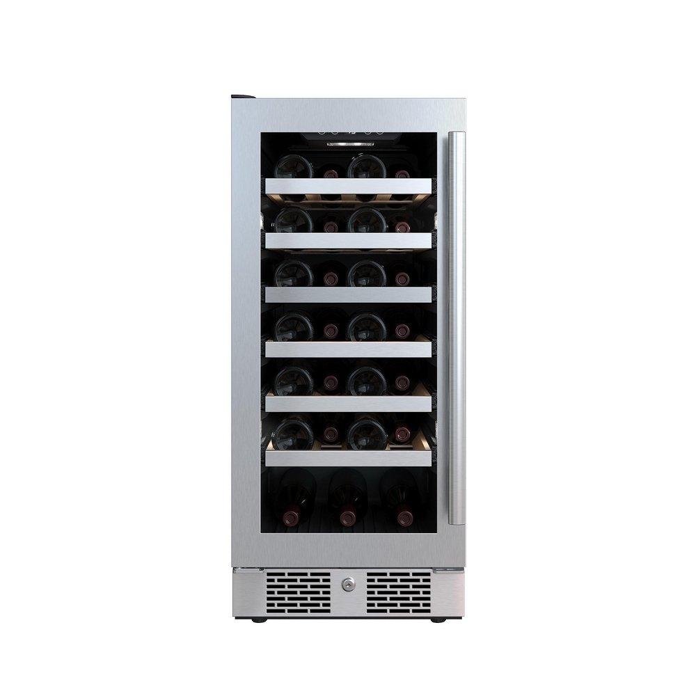 Avallon Stainless Steel 15 in. Built-in Single Zone Left Hand Wine Cooler 