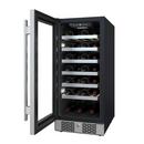 Avallon Stainless Steel 15 in. Built-in Single Zone Left Hand Wine Cooler 