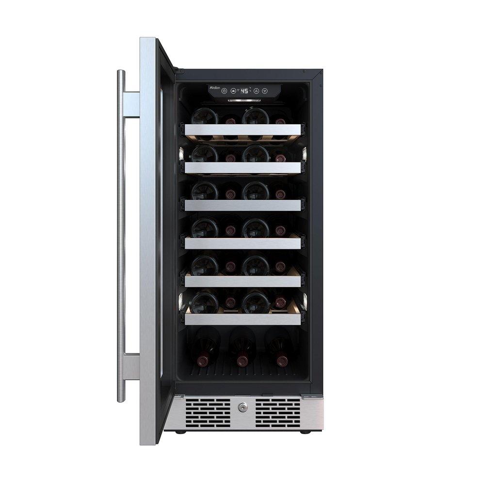Avallon Stainless Steel 15 in. Built-in Single Zone Left Hand Wine Cooler 
