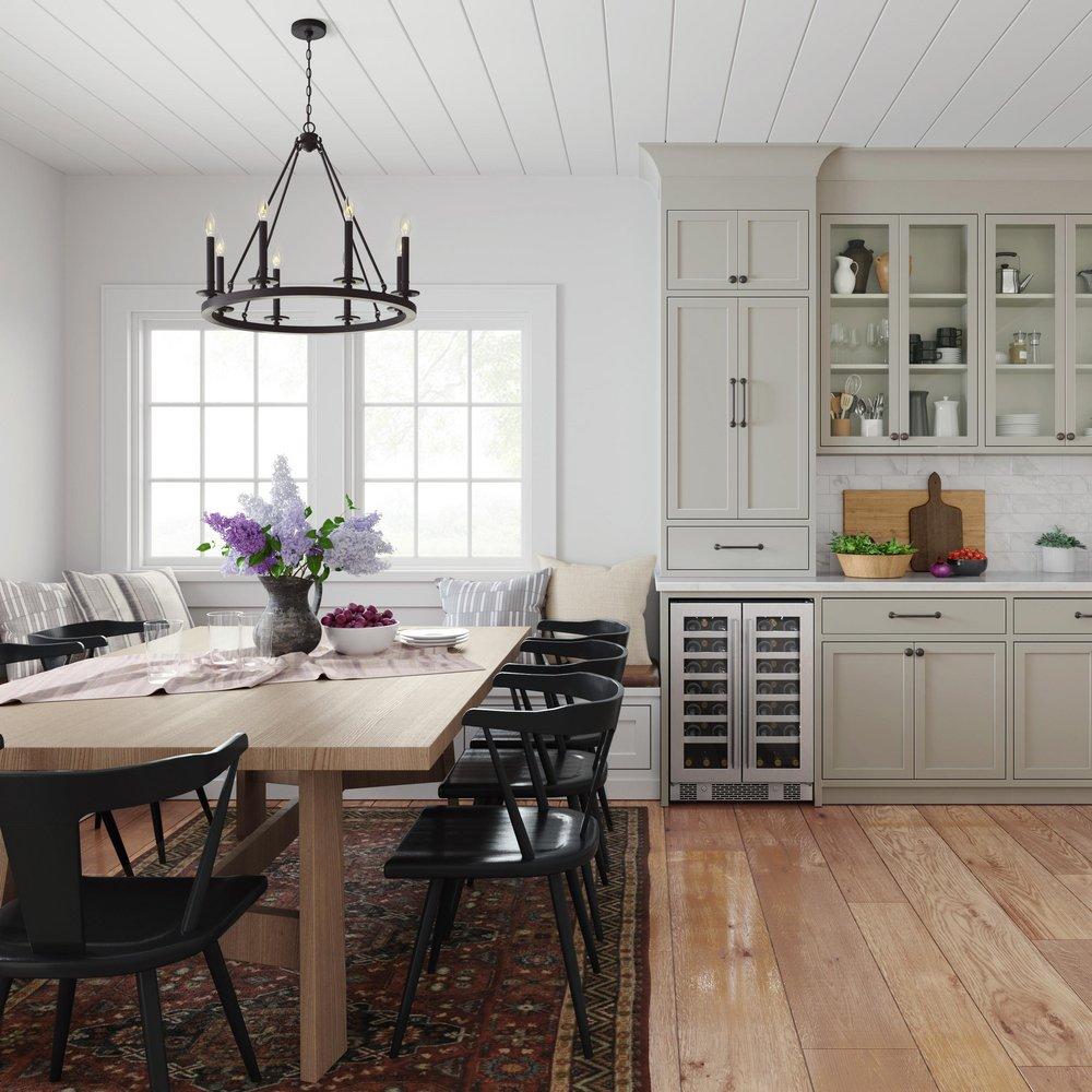 Avallon Stainless Steel 24 in. Built-in French Door Wine Cooler 