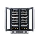 Avallon Stainless Steel 24 in. Built-in French Door Wine Cooler 