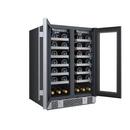 Avallon Stainless Steel 24 in. Built-in French Door Wine Cooler 