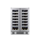 Avallon Stainless Steel 24 in. Built-in French Door Wine Cooler 