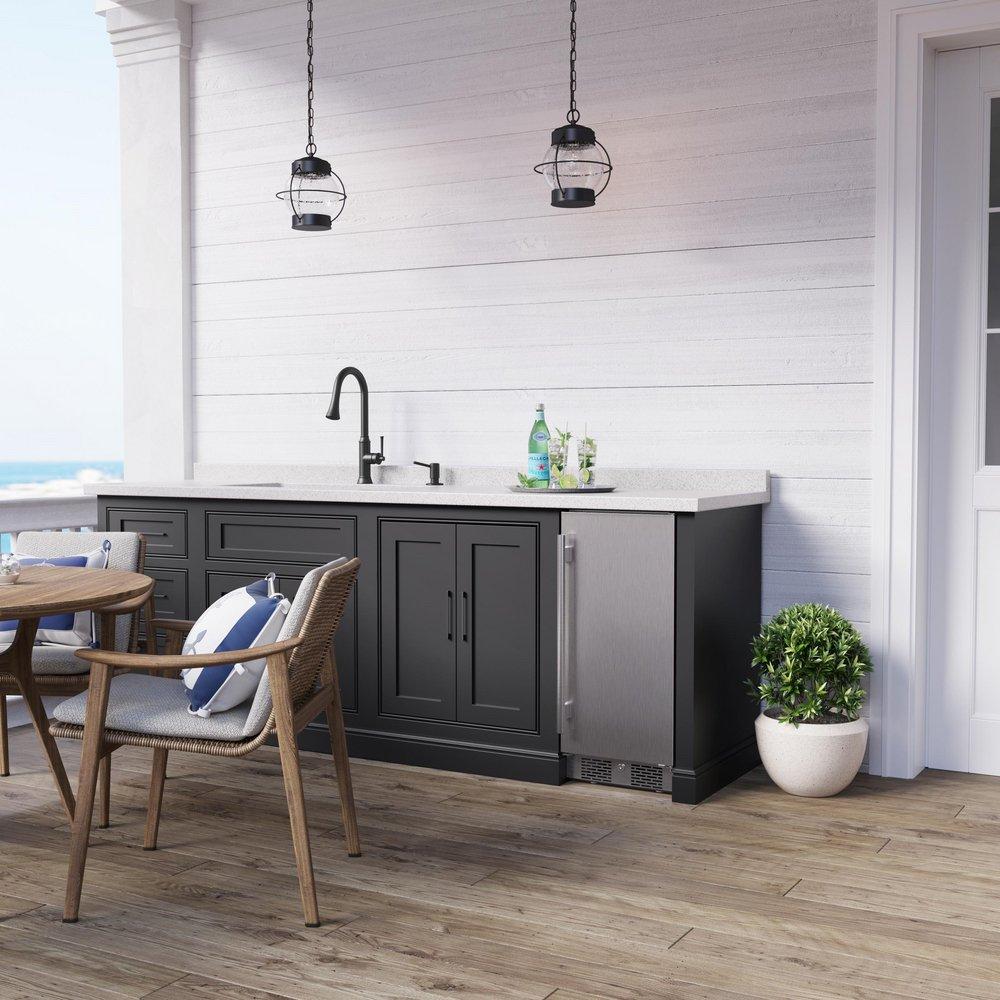 Avallon Stainless Steel 15 in. 3.3 cf Undercounter Outdoor Refrigerator 