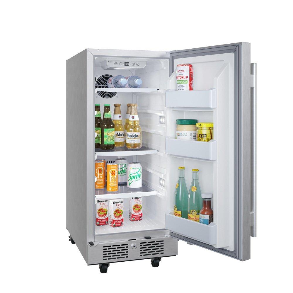 Avallon Stainless Steel 15 in. 3.3 cf Undercounter Outdoor Refrigerator 
