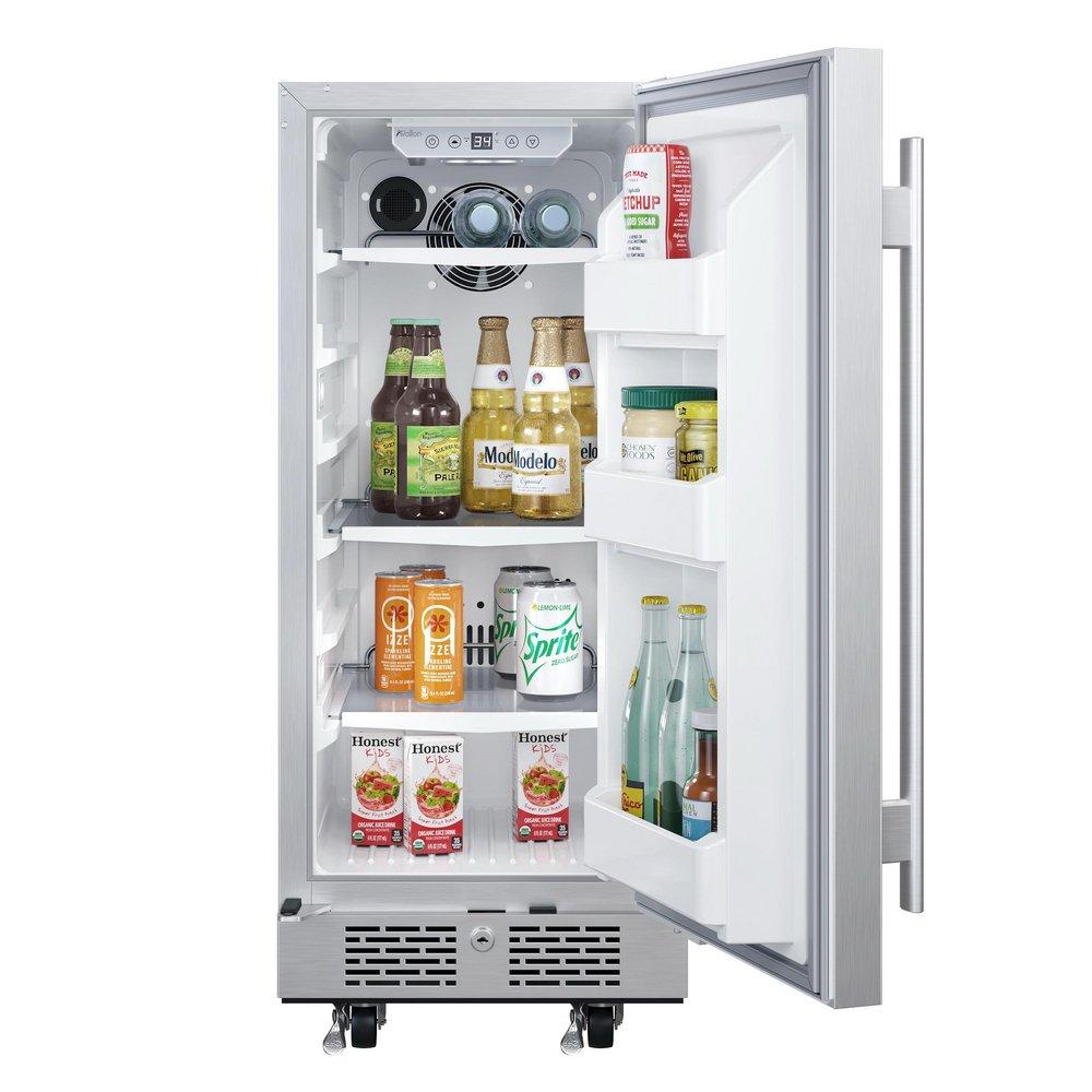 Avallon Stainless Steel 15 in. 3.3 cf Undercounter Outdoor Refrigerator 