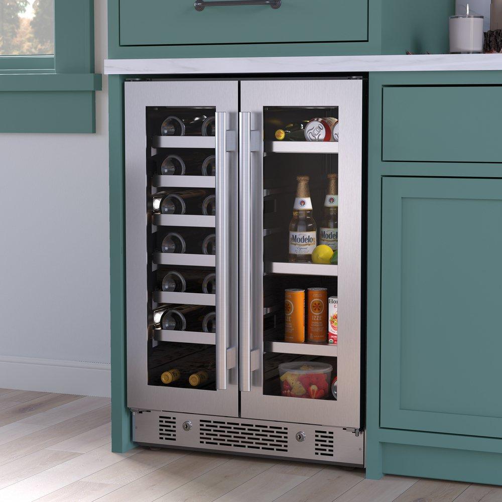 Avallon Stainless Steel 24 in. Built-in Beverage Center, French Door and Wine Cooler 
