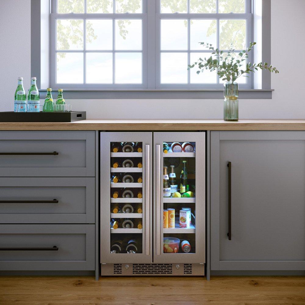 Avallon Stainless Steel 24 in. Built-in Beverage Center, French Door and Wine Cooler 