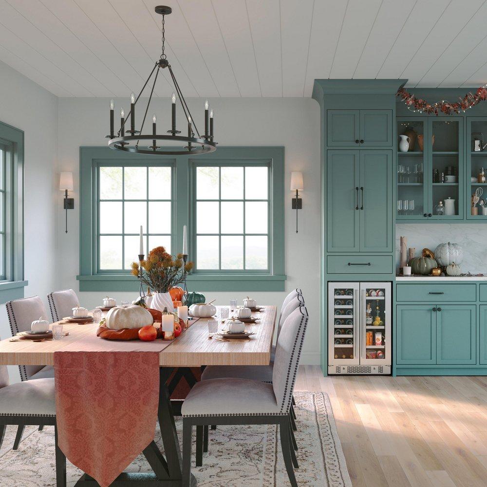 Avallon Stainless Steel 24 in. Built-in Beverage Center, French Door and Wine Cooler 