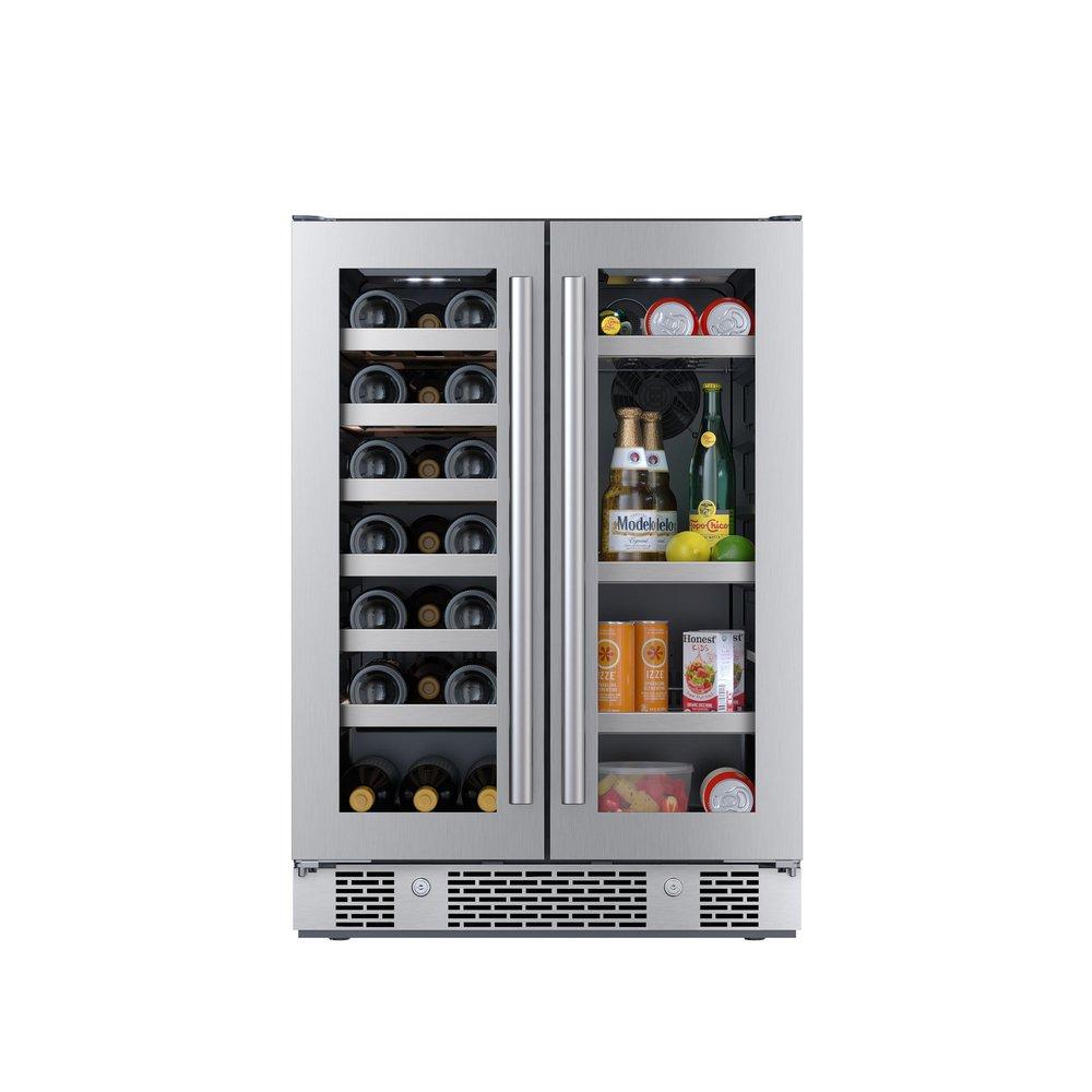 Avallon 24 in. Built in Beverage Center French Door and Wine Cooler in Stainless Steel Ferguson