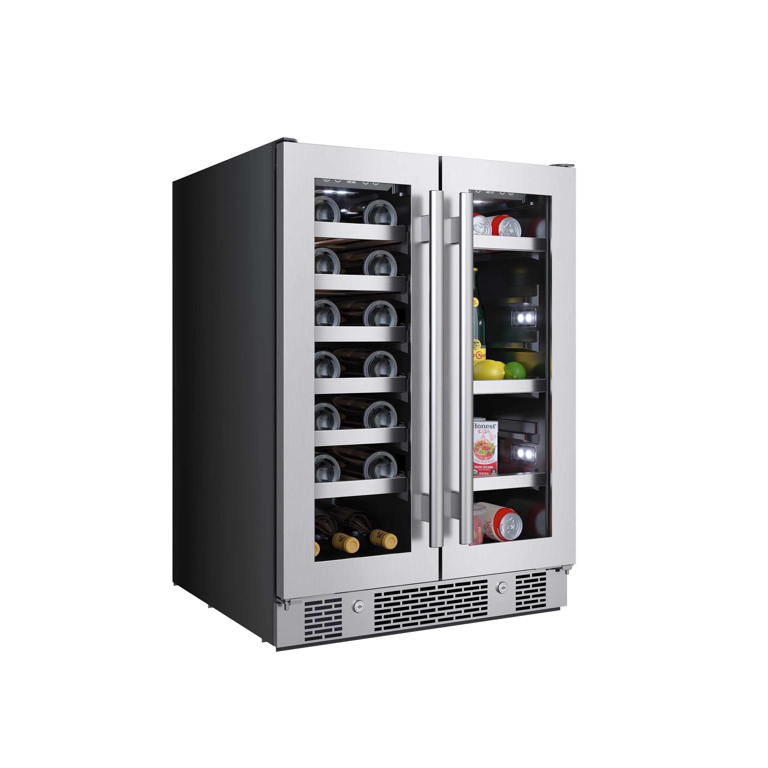 Avallon Stainless Steel 24 in. Built-in Beverage Center, French Door and Wine Cooler 