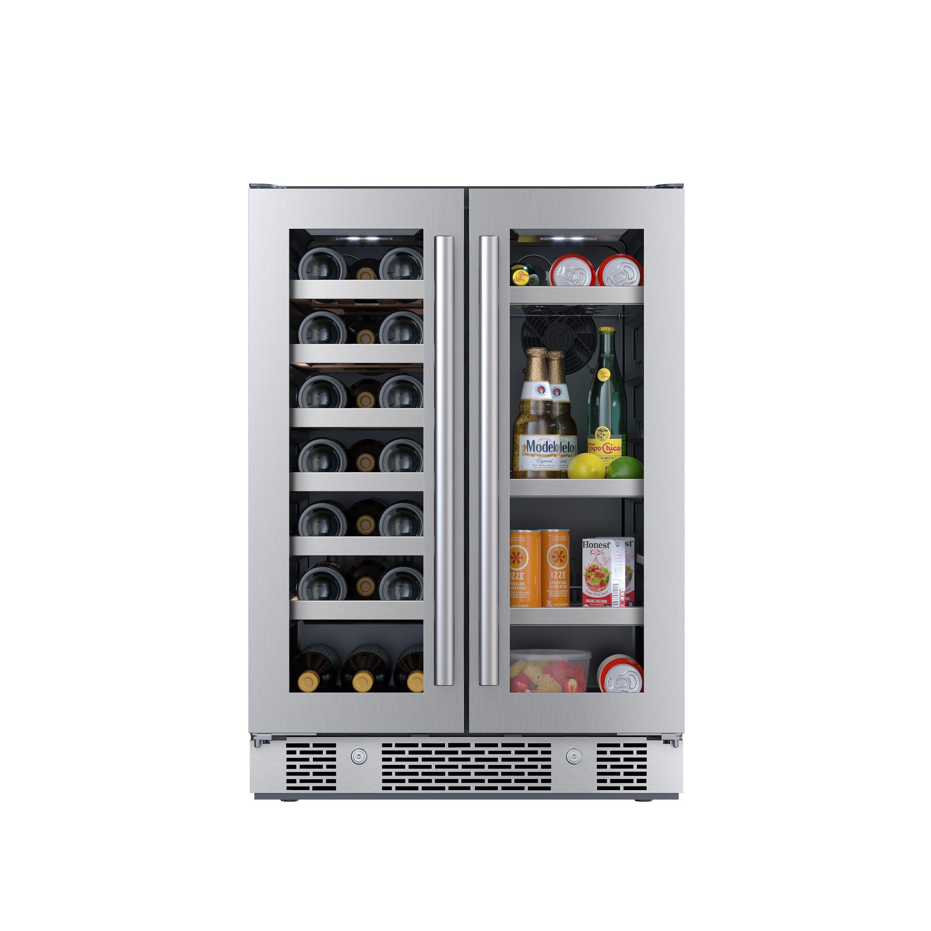 Avallon Stainless Steel 24 in. Built-in Beverage Center, French Door and Wine Cooler 