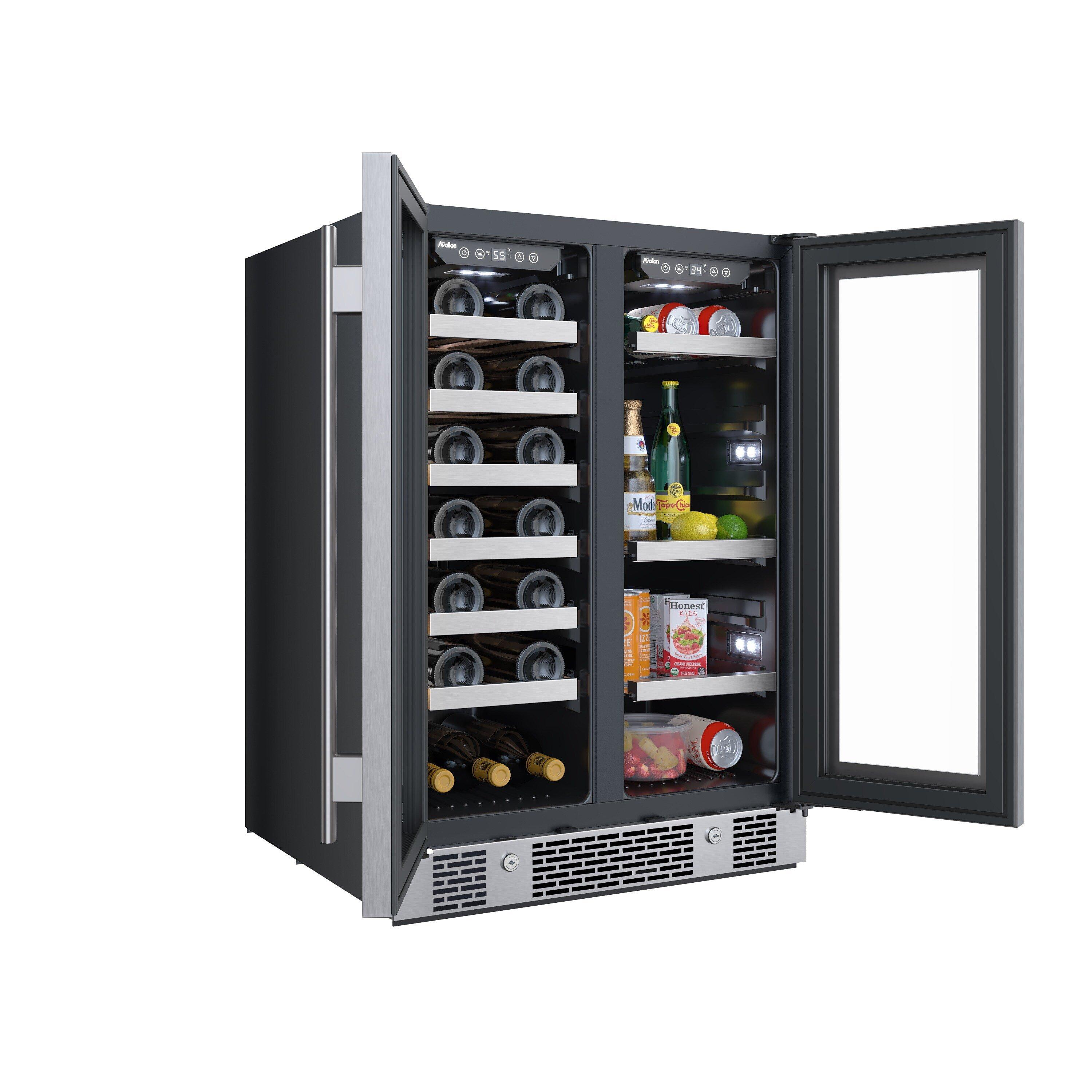 Avallon Stainless Steel 24 in. Built-in Beverage Center, French Door and Wine Cooler 