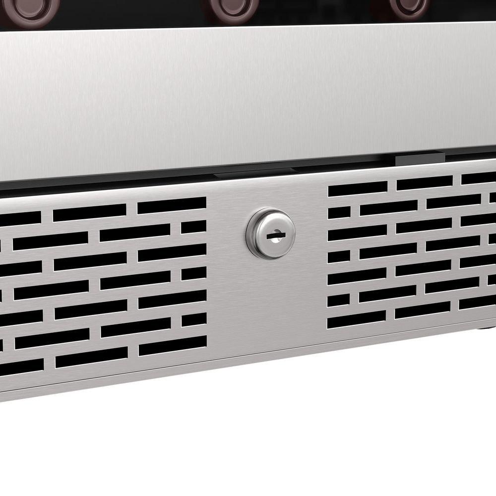 Avallon Stainless Steel 15 in. Built-in Dual Zone Left Hand Wine Cooler 