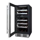 Avallon Stainless Steel 15 in. Built-in Dual Zone Left Hand Wine Cooler 