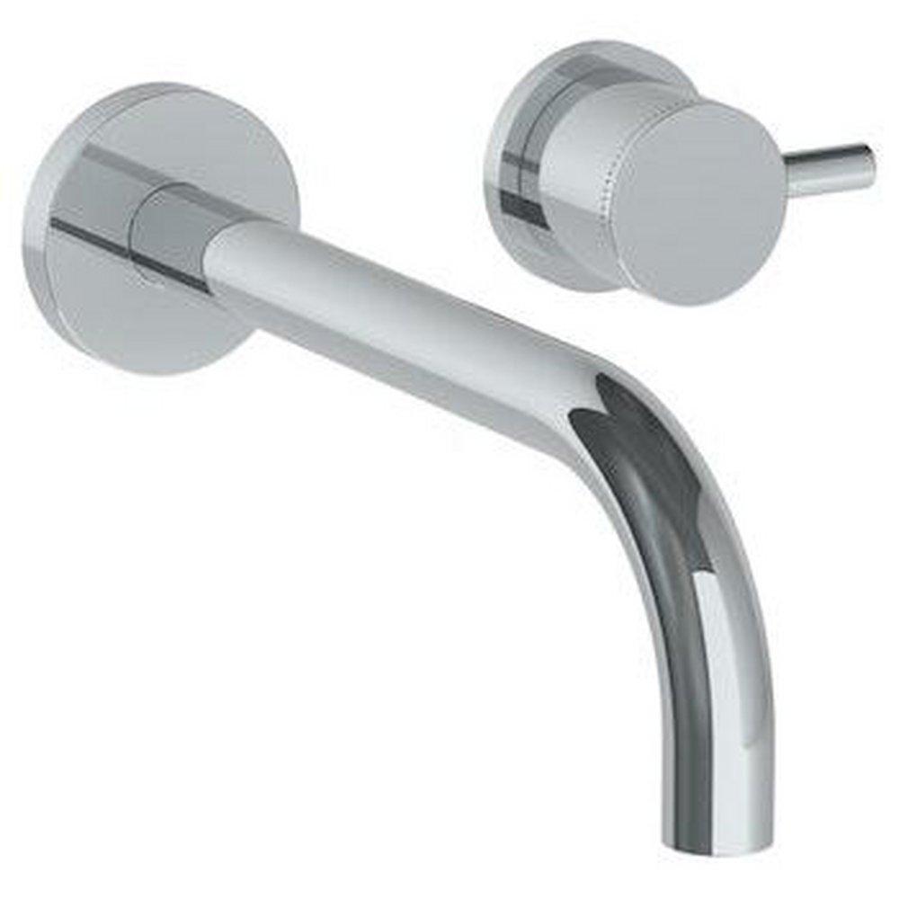 Single Handle Wall Mount Widespread Bathroom Sink Faucet in Aged Brass Living 