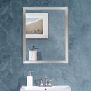FGI Industries Brushed Nickel 36 x 30 in. Flat Edge Rectangular Framed Mirror 