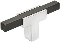 2-5/8 in. Cabinet Knob in Polished Chrome/Brushed Matte Black