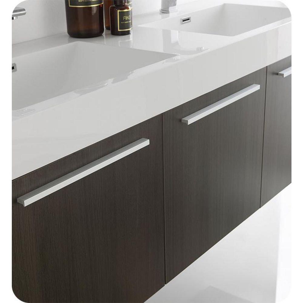 Fresca Bath Grey Oak 59 in. Wall Mount Vanity 