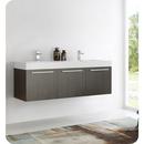 Fresca Bath Grey Oak 59 in. Wall Mount Vanity 