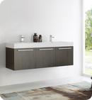 Fresca Bath Grey Oak 59 in. Wall Mount Vanity 
