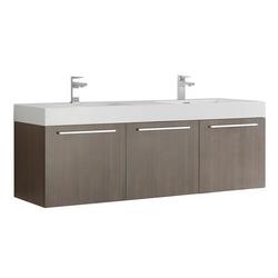 59 in. Wall Mount Vanity in Grey Oak
