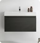 Fresca Bath Black 35-3/8 in. Wall Mount Vanity 