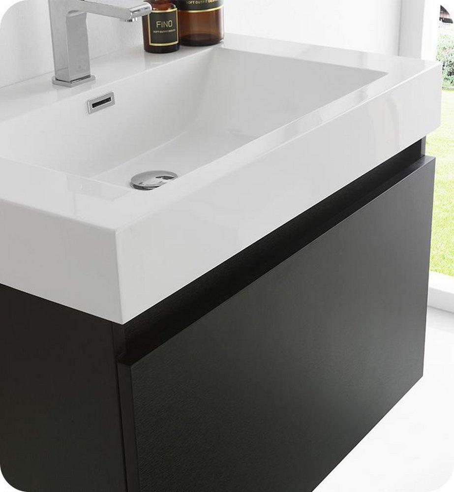 Fresca Bath Black 29-1/2 in. Wall Mount Vanity 