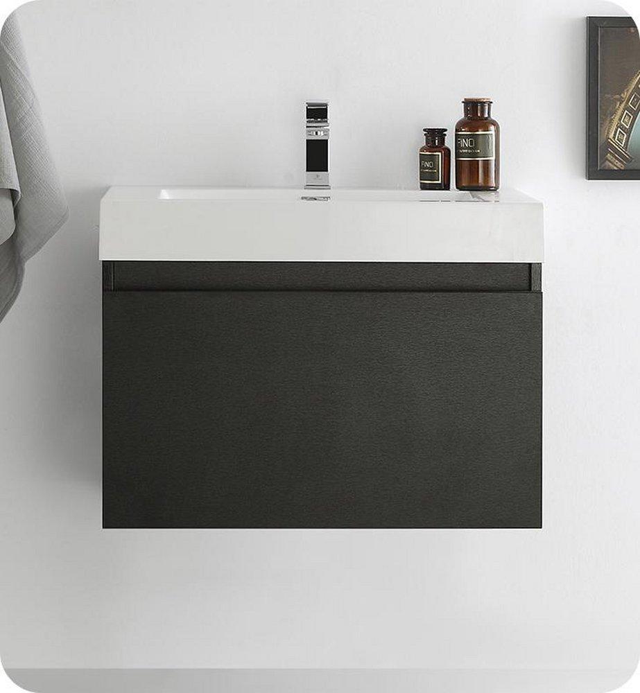 Fresca Bath Black 29-1/2 in. Wall Mount Vanity 