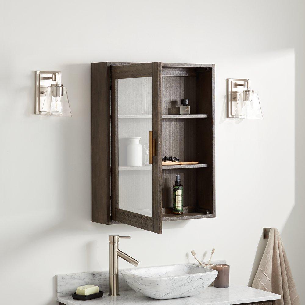 Signature Hardware Grey Wash 23 in. Medicine Cabinet 