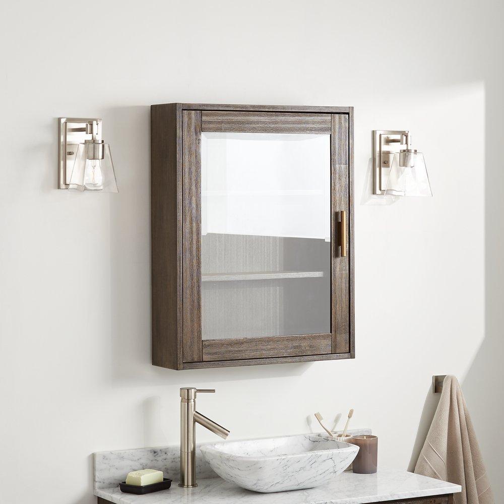Signature Hardware Grey Wash 23 in. Medicine Cabinet 