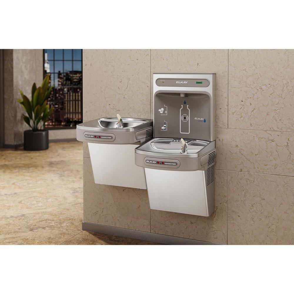 Elkay Stainless Steel Wall Mount Indoor Bottle Filling Station with Bi-Level ADA Cooler 