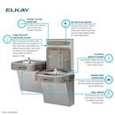 Elkay Stainless Steel Wall Mount Indoor Bottle Filling Station with Bi-Level ADA Cooler 