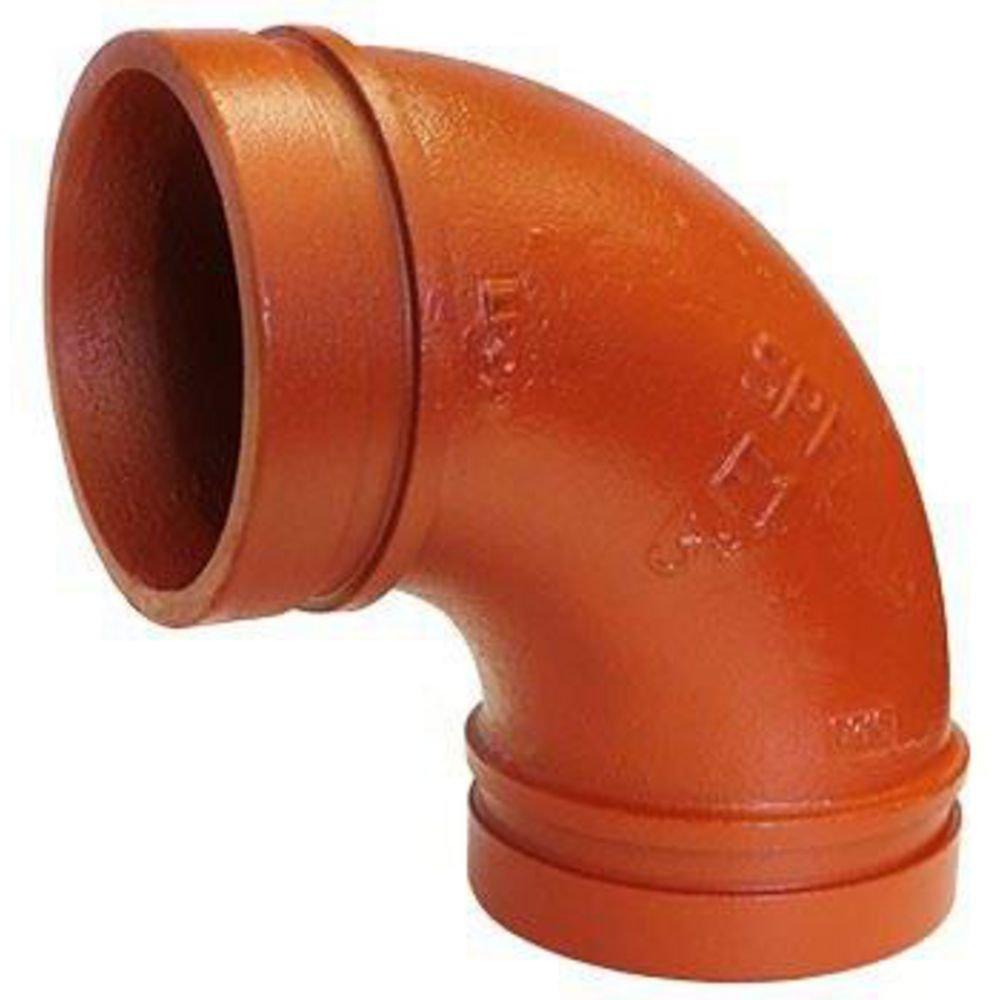 4 In. Galvanized Grooved Ductile Iron 90&deg; Elbow E-1 