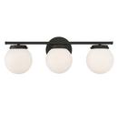 60W 3-Light Medium E-26 Vanity Fixture in Matte Black