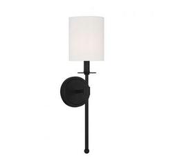60W 1-Light 20 in. Wall Sconce in Matte Black