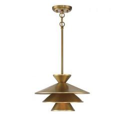60W 1-Light Medium E-26 Pendant Light in Natural Brass