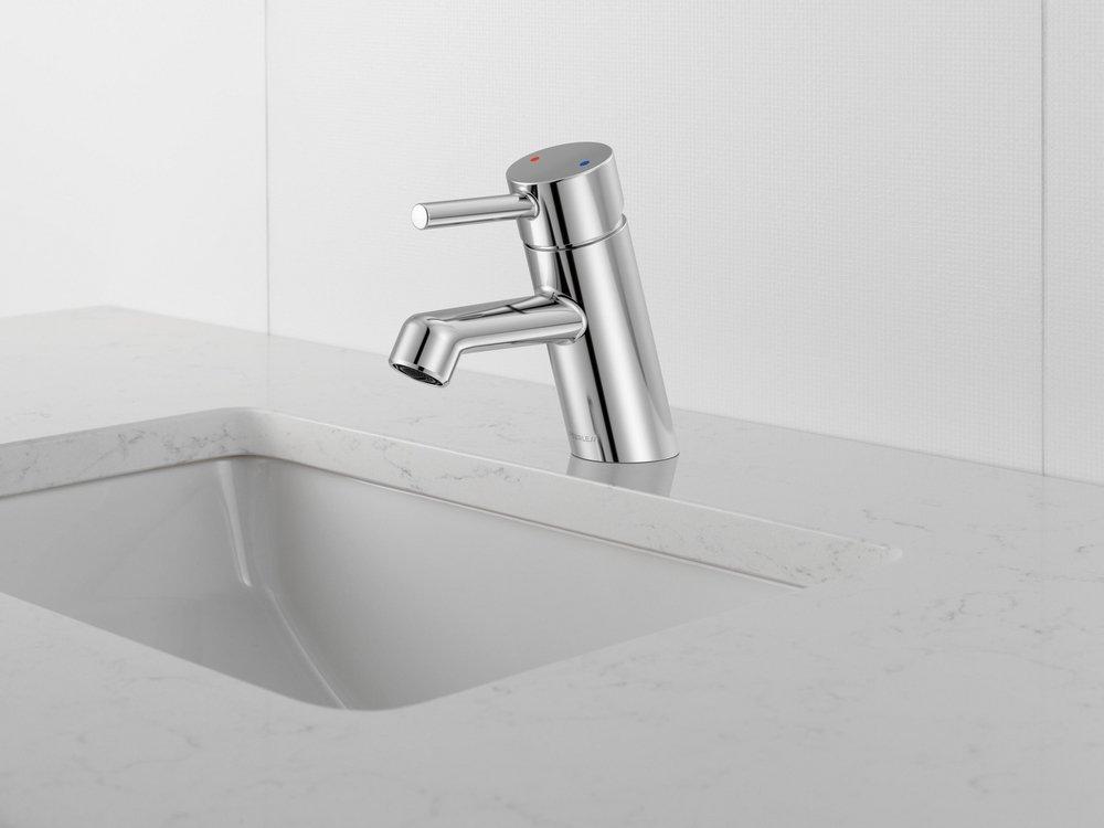 Peerless&reg; Polished Chrome Single Handle Monoblock Bathroom Sink Faucet Lever Handle 