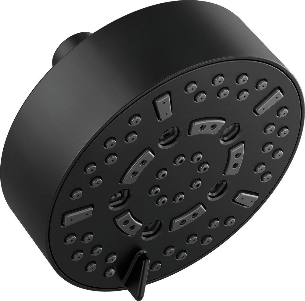 Brizo Matte Black Multi Function H2Okinetic&reg; Rinsing Spray, Full Spray, Massage, Shampoo Spray, Pause, Full Spray w/ Massage and Shampoo Spray w/Massage Showerhead 